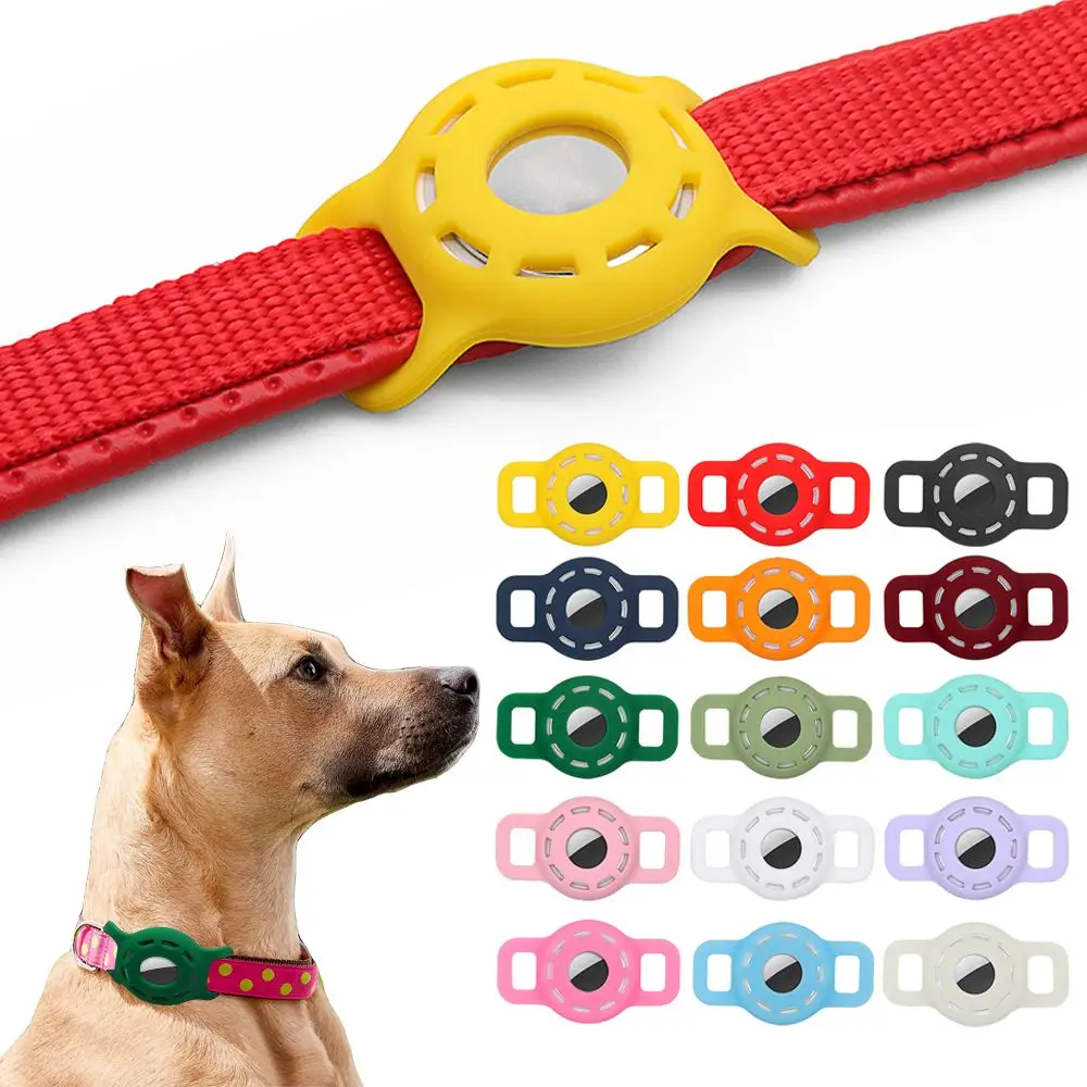 Dog Cat Collar GPS Finder Silicone Tracker Protector Cover Pets Anti-lost Locator Sleeve Air Tag Holder Airtag Protective Case view 3