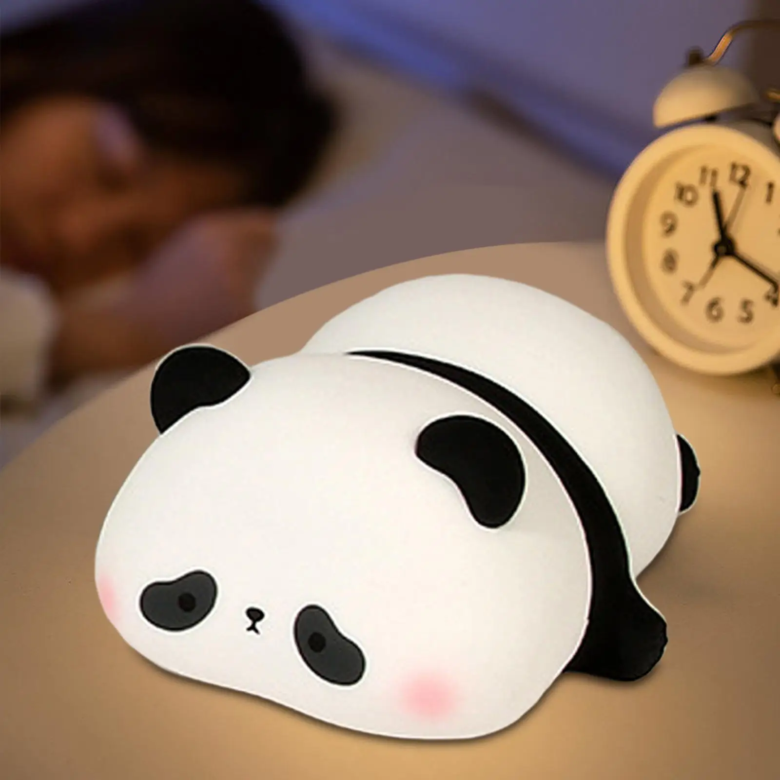 

LED Beside Lamp Rechargeable Ornament Dimmable Touch Control Panda Night Light for Tabletop Nursery Bedroom Living Room Decor