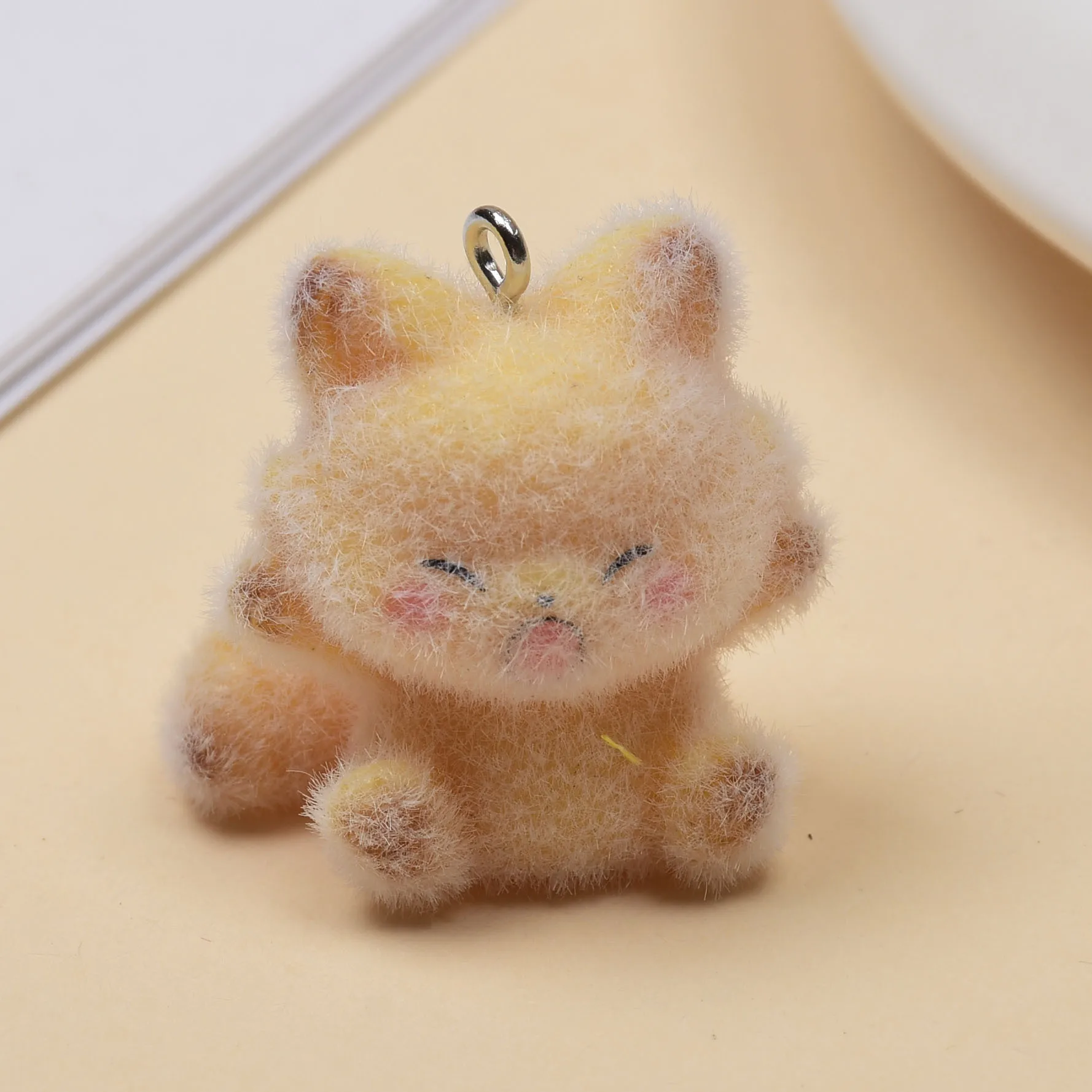 20pcs Flocking Resin cute fox Charms Cartoon Plush Animal Doll Pendant For  Earrings Keychains Making DIY Jewelry Accessories