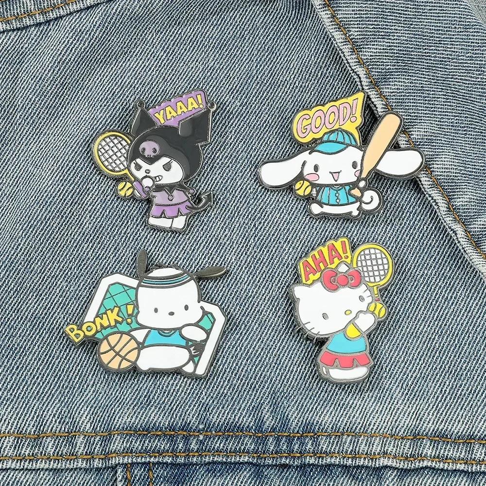 1set Kawaii Anime Kuromi Badges Brooches for Women Cartoon Metal Lapel Enamel Pins Student Backpack Jewelry Accessories Gift