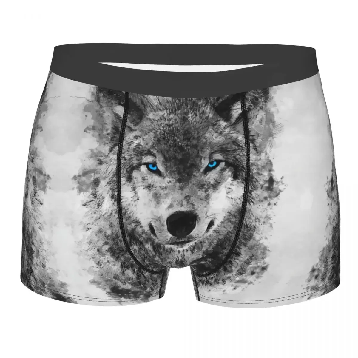 

Custom Animal Wolf Underwear Men Stretch Boxer Briefs Shorts Panties Soft Underpants For Homme