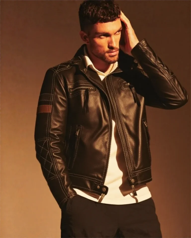

Black Winter Leather Jacket Men Sports Style Plus Size 6XL Genuine Natural Cowhide Stand Collar Slim Fit Motorcycle Coat