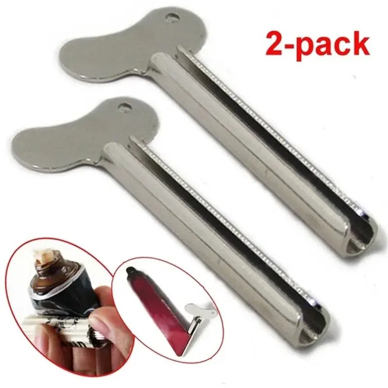 Handle Stainless Steel Paste Squeezer Toothpaste Hairdressing Key ToothpasteMetal Paste Squeezer Hairdressing Key Paste Squeezer