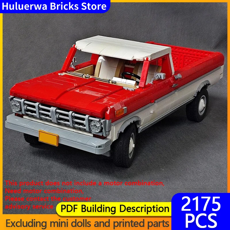 

Модель городской автомобиль MOC, строительные кирпичи F100, ретро электрический пикап, модульная технология, детские праздничные подарки, сборка игрушек, костюм