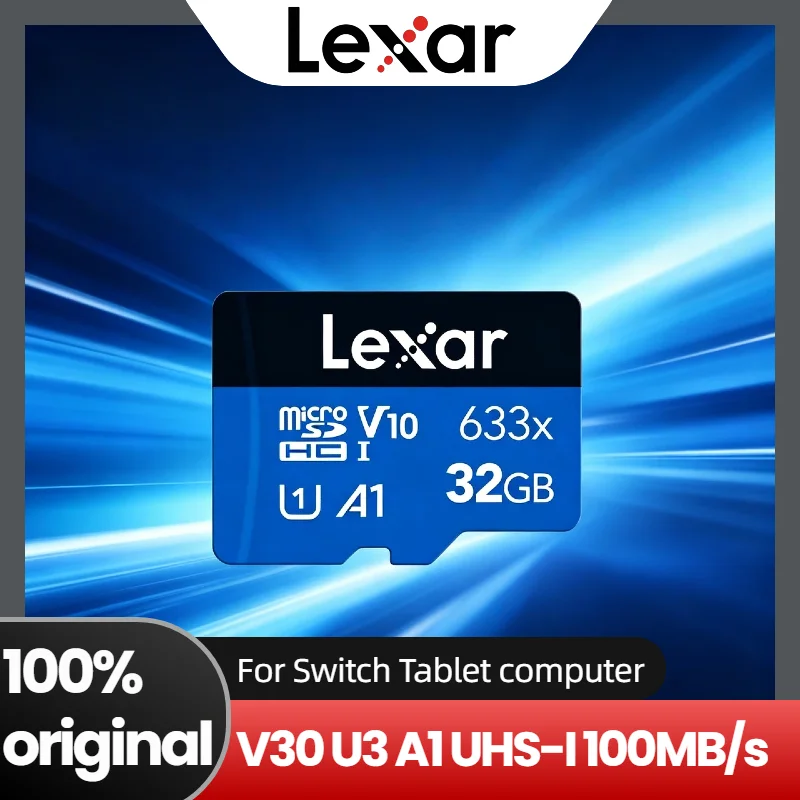 Tarjeta Micro SD Lexar 633x 100% Original, 256GB, 128GB, 64GB, SDXC V30 U3, 32GB, SDHC V10 U1, Clase 10, A1, Memoria Flash Máxima
