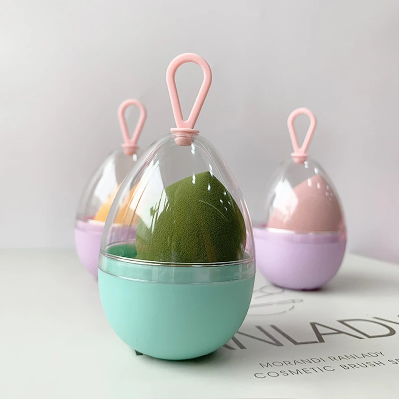 Empty Transparent Puffs Drying Box Storage Case Portable Sponge Stand Cosmetic Egg Shaped Rack Makeup Blender Puff Holder