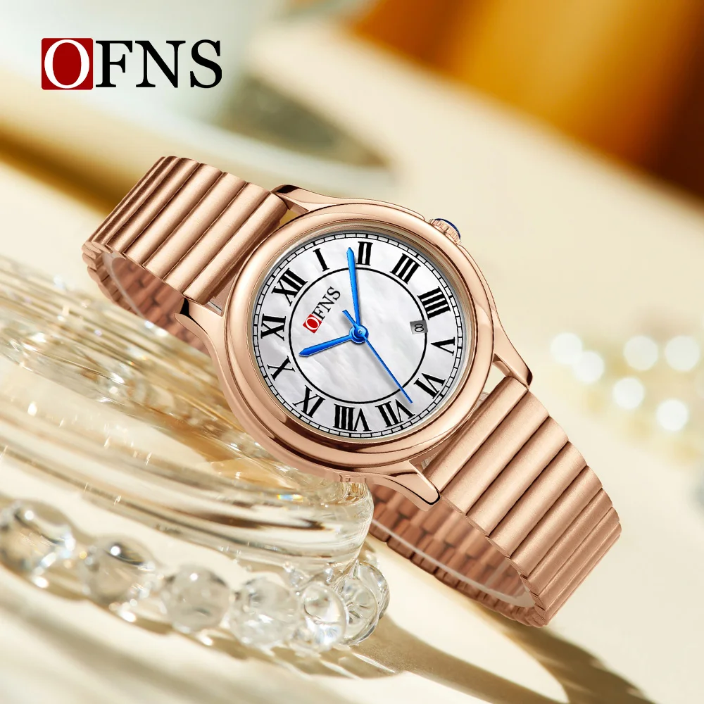 

OFNS 1551, модные женские кварцевые часы в стиле ретро, водонепроницаемые часы с календарем Beimu Light, роскошные нишевые женские кварцевые часы премиум-класса