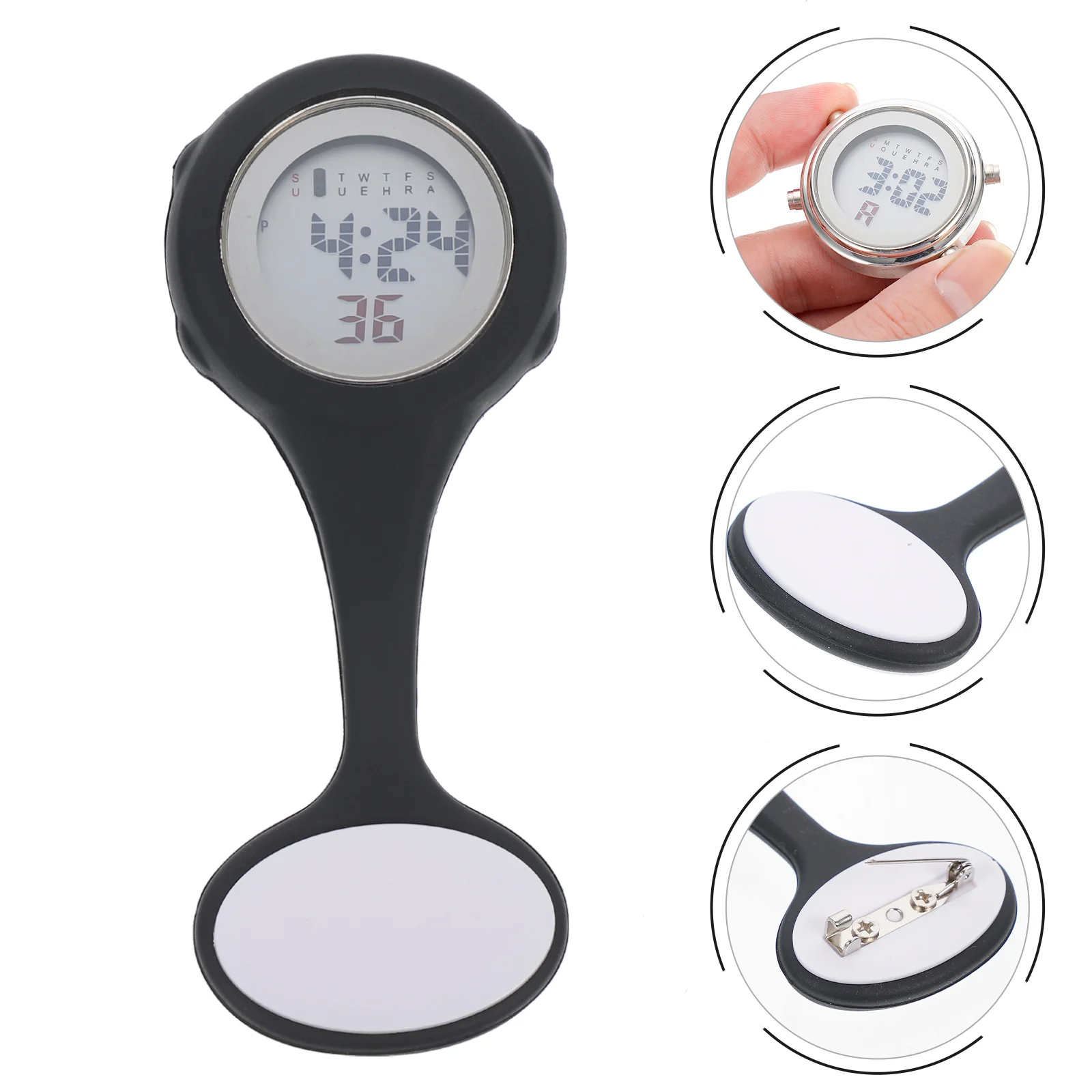 

Silicone Nursing Pocket Watch Pin Design Hanging Flexible Durable Multifunction Medical Watch Portable Easy Read Time Date