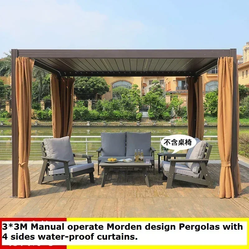 Custom-made Aluminum alloy Gazebo outdoor pavilion courtyard villa garden sun-proof gazebo tent outdoor rain-proof sunshade