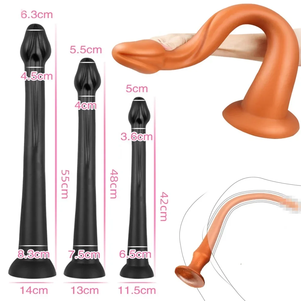 Consolador grande y superlargo para mujer, masajeador Anal prostático, dilatadores anales, masturbación vaginal, tapones para los glúteos, juguete sexual erótico para adultos SM