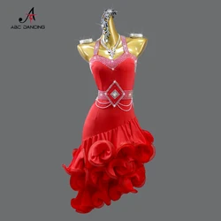 Latin Dance Dress Dancewear Sport Skirt Women Competition Evening Costume Girls Stage Sexy Outfit Line Suit Party Prom Customize