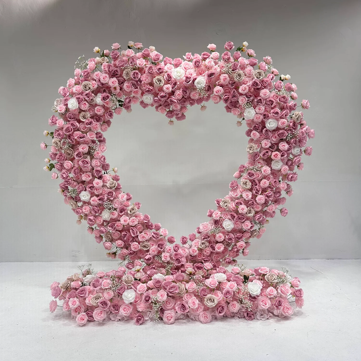 Artificial Silk Flower Wedding Arch Heart-shaped Flower Arch For Wedding Party Decoration