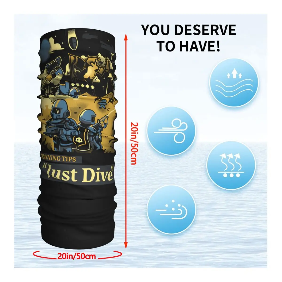 Just Dive Helldivers 2 Malevelon Headband Neck Cycling Tube Scarf Bandana Gaiter All Seasons Unisex