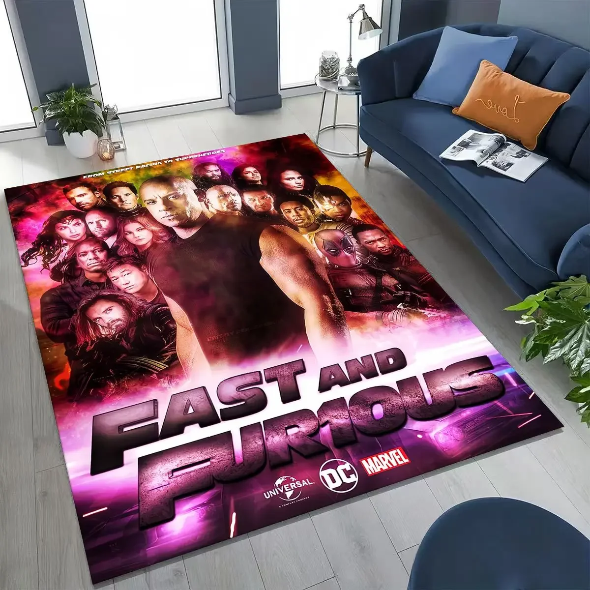 Fashion Fast & Furious X Dominic Art Carpet Rug for Bedroom Living Room Sofa Home Doormat Decor,Large Kid Non-slip Floor Mat