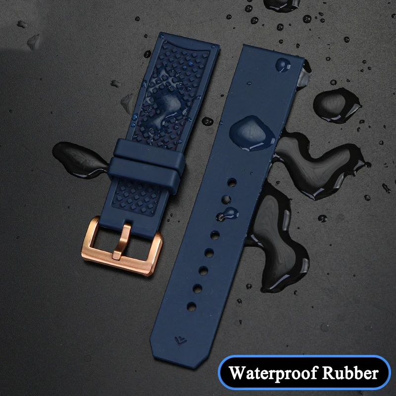 High Quality FluoroRubber Silicone Watch band Waterproof Replace For Cartier Strap CALIBRE W7100055/WGCA0010 WSCA0006 Bracelet