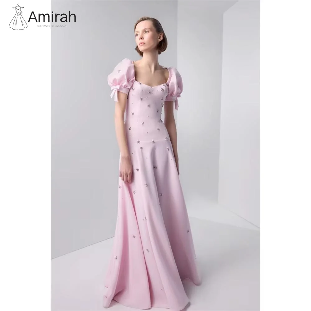 

Amirah Sweet Pink Luxurious Women's Evening Dresses Woman Elegant Party Dresses 2025 Custom Made Line A Gala Dress Ball Gown