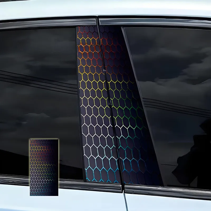 B Pillar Protective Vinyl Sticker in For HONEYCOMB Pattern for Car Body Center Pillar Use on Wide Vehicle Range