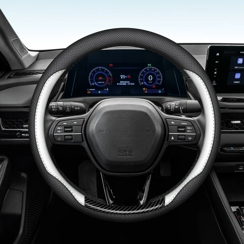 Universal Car Steering Wheel Cover Leather Steering Wheel Covers Car Interior Accessories 38cm O/D Type Non Slip Steering Covers - Image 5