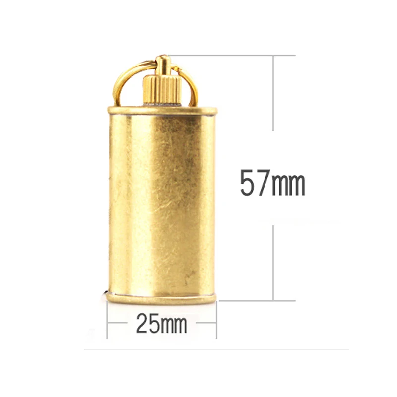 Portable 11ml Small Brass Lighter Oil Bottle Oiler 57mm*25mm