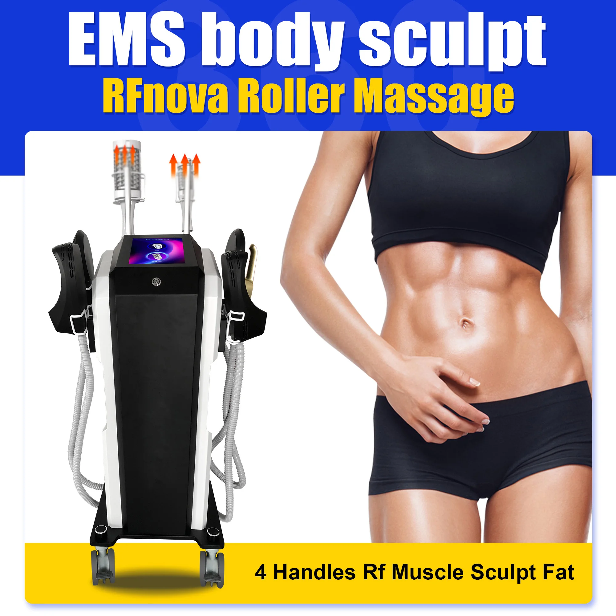 Скульптурная машина Neo Black Gold RF 6500W Скульптура жира и тела Стимуляция мышц для похудения Электромагнитная технология