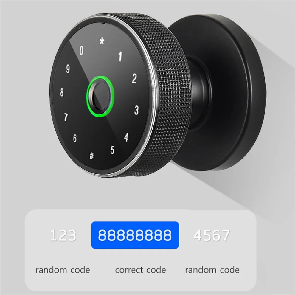 Tuya APP Bluetooth Smart Ball Handle Fingerprint Lock Biometric Keypad Digital Electronic Password Key Intelligent Door Lock