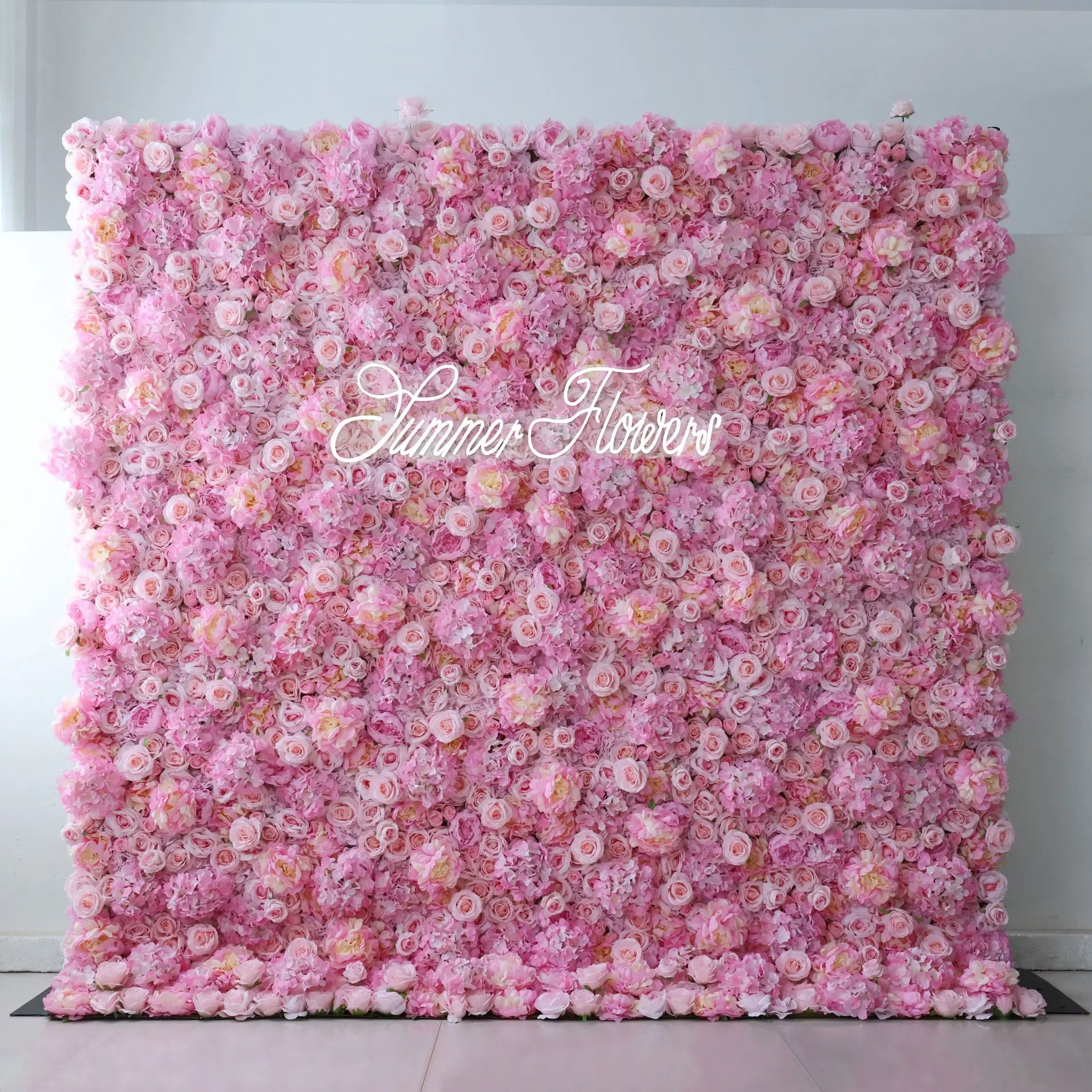 

Mixed Flower Series 3D Nude Pink Hydrangea Rose Faux Wall fabric Outdoor Wedding background proposal party decorative props