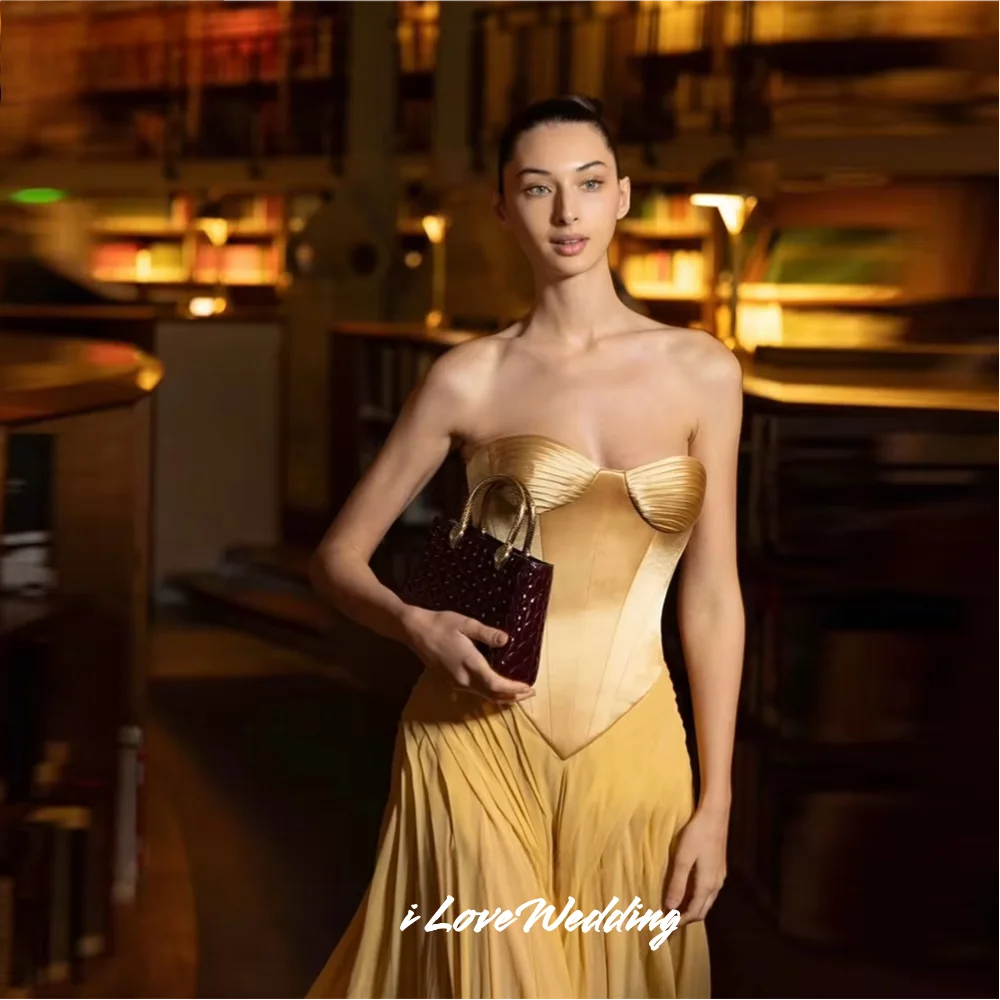 

Yellow Sweetheart Prom Dresses 2026 Sleeveless A-Line Ankle-Length Ruched Pleated Bespoke Occasion Gown Customized