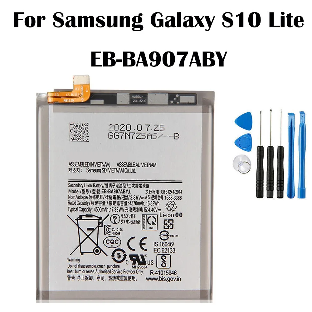 Battery For Samsung Galaxy S10 Lite EB-BA907ABY 4500mAh Battery Replacement