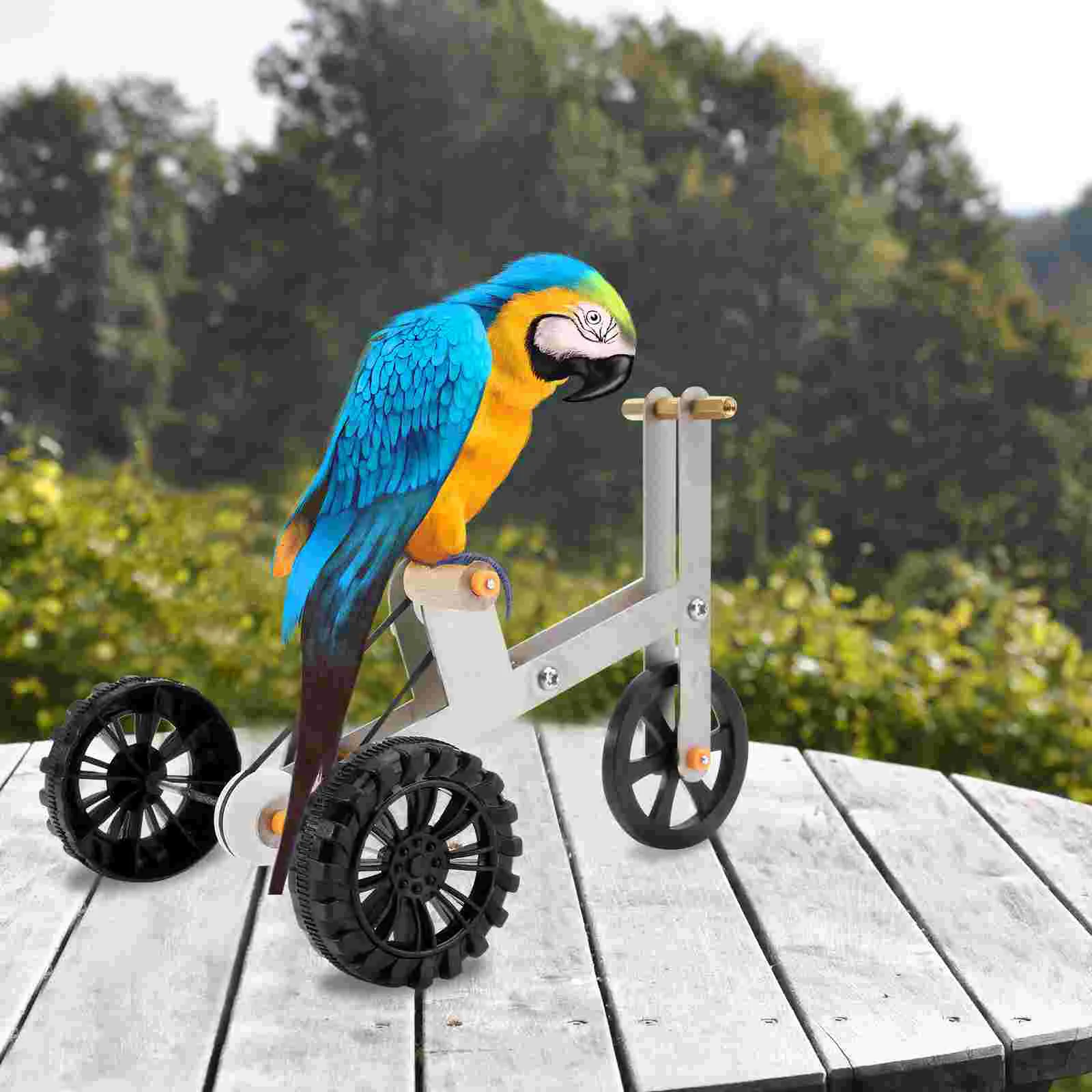 Parrot Bicycle Bird Bike Toy Interesting Funny Plaything Entertainment Training Pet