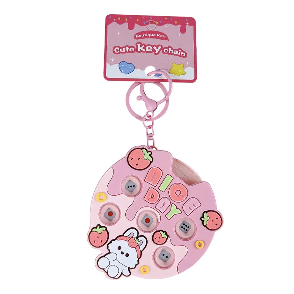 Portable Key Chain Lightweight Press Dice Keychain Abs Keychain Cartoon Bag Charm For Backpack Mobile Phone Daily Stress Relief
