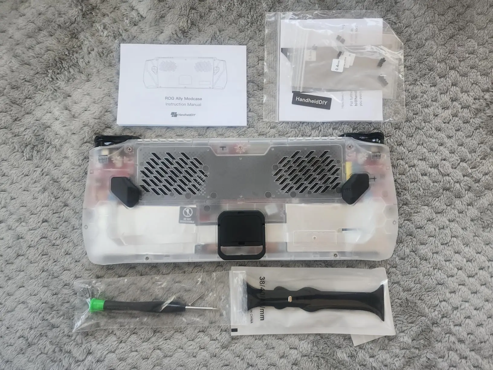 Transparent Back Plate Replacement for ASUS ROG Ally-DIY Clear Shell Case with Foldable Kickstand for ASUS ROG Ally Accessories