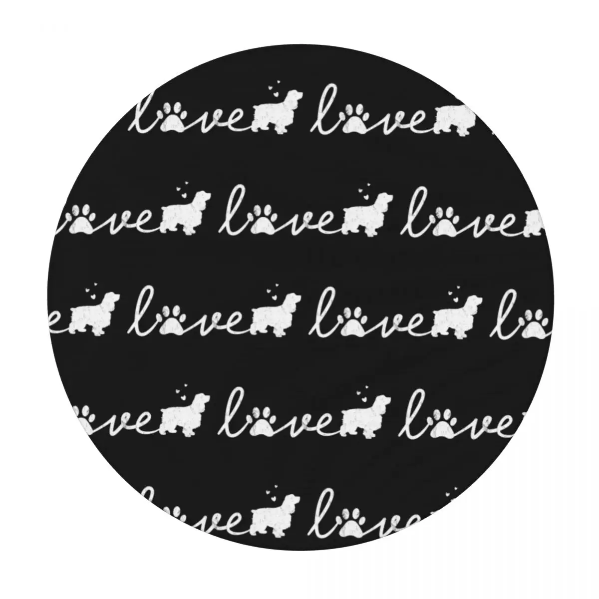 Cocker Spaniel Love Dog Pet Lover Gift Waterproof Round Tablecloth Oilproof Table Cloth for Kitchen Events Dining Table Cover