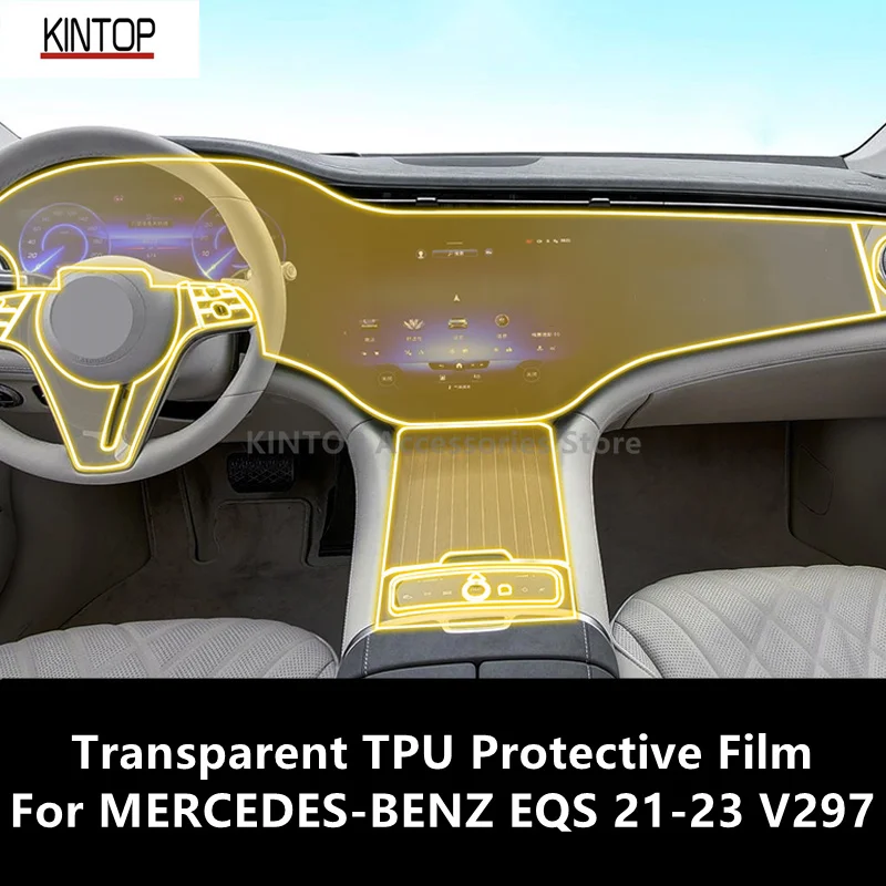 

For MERCEDES-BENZ EQS 21-23 V297 Car Interior Center Console Transparent TPU Protective Film Anti-scratch Repair FilmAccessories