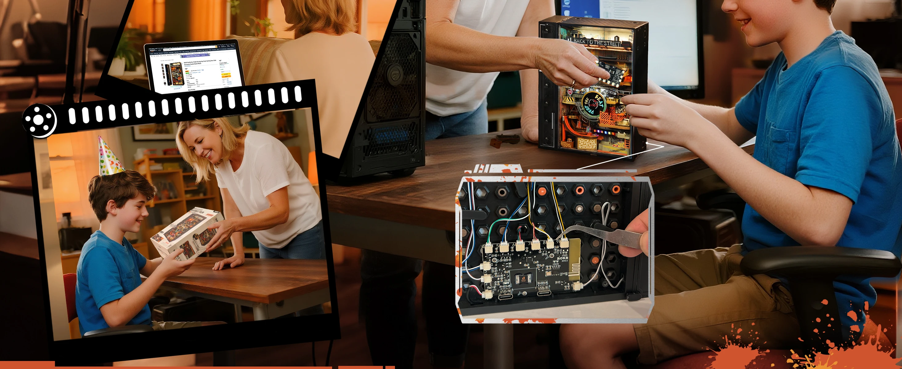 ROKR 3D Puzzle Elektrische Murmelbahn Modellbausatz Parallelwelt Hip-Hop-Straße Einzigartiges STEM-Spielzeug Schreibtischdekoration Geschenk für Jugendliche und Erwachsene – Detail 6