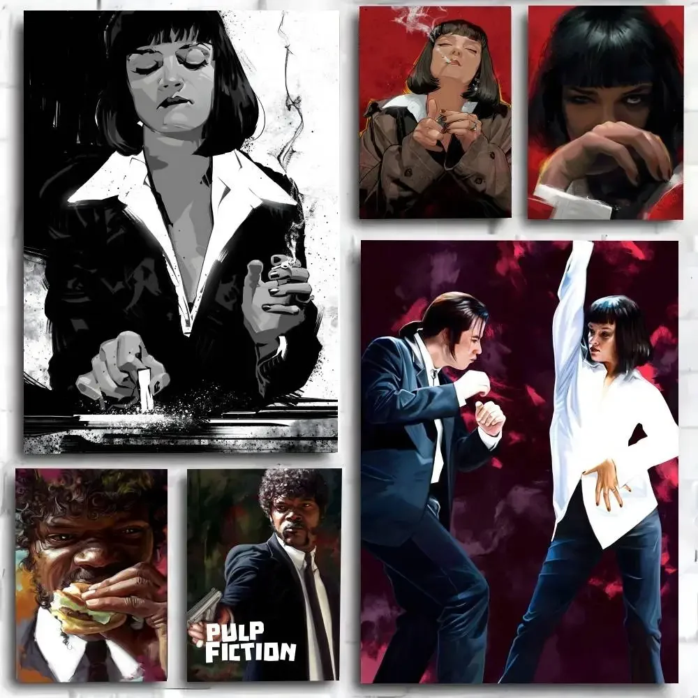 Pulp Fiction Classic Movie Canvas Quentin Tarantino Vintage   Poster and Prints Wall Art Pictures for Modern Bedroom Home Decor