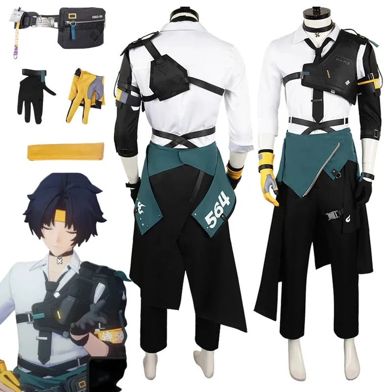 

Asaba Harumasa Cosplay Game Zenless Zone Zero Costume Male Boys Uniform Gloves Belt Headband Men Disguise Halloween Suit