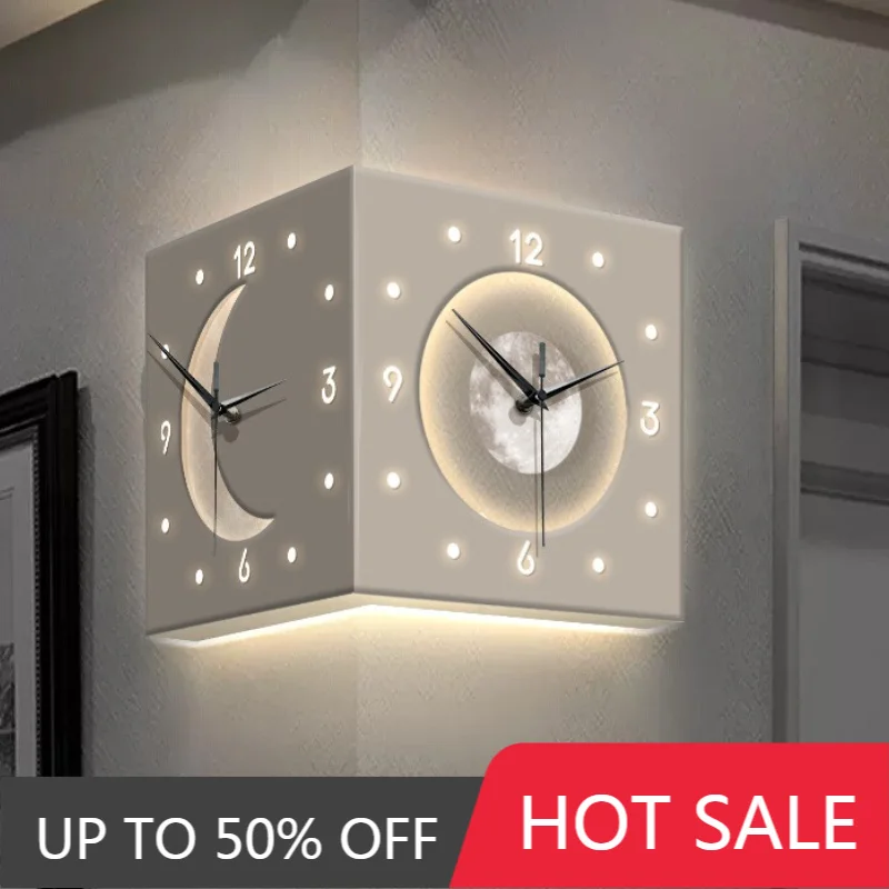 Modern Wall Clocks Living Room Decor Double-sided Clock Simple Home Decoration Silent Led Wall Watch Bedroom Nordic Furniture