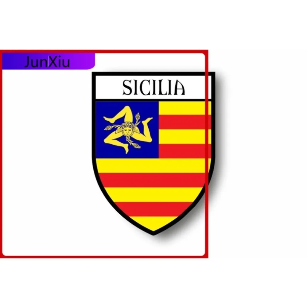 Sticker Car Motorbike Coat Of Arms Flag Sicily Independant Sicilian for Windshield and Rear Window Anti