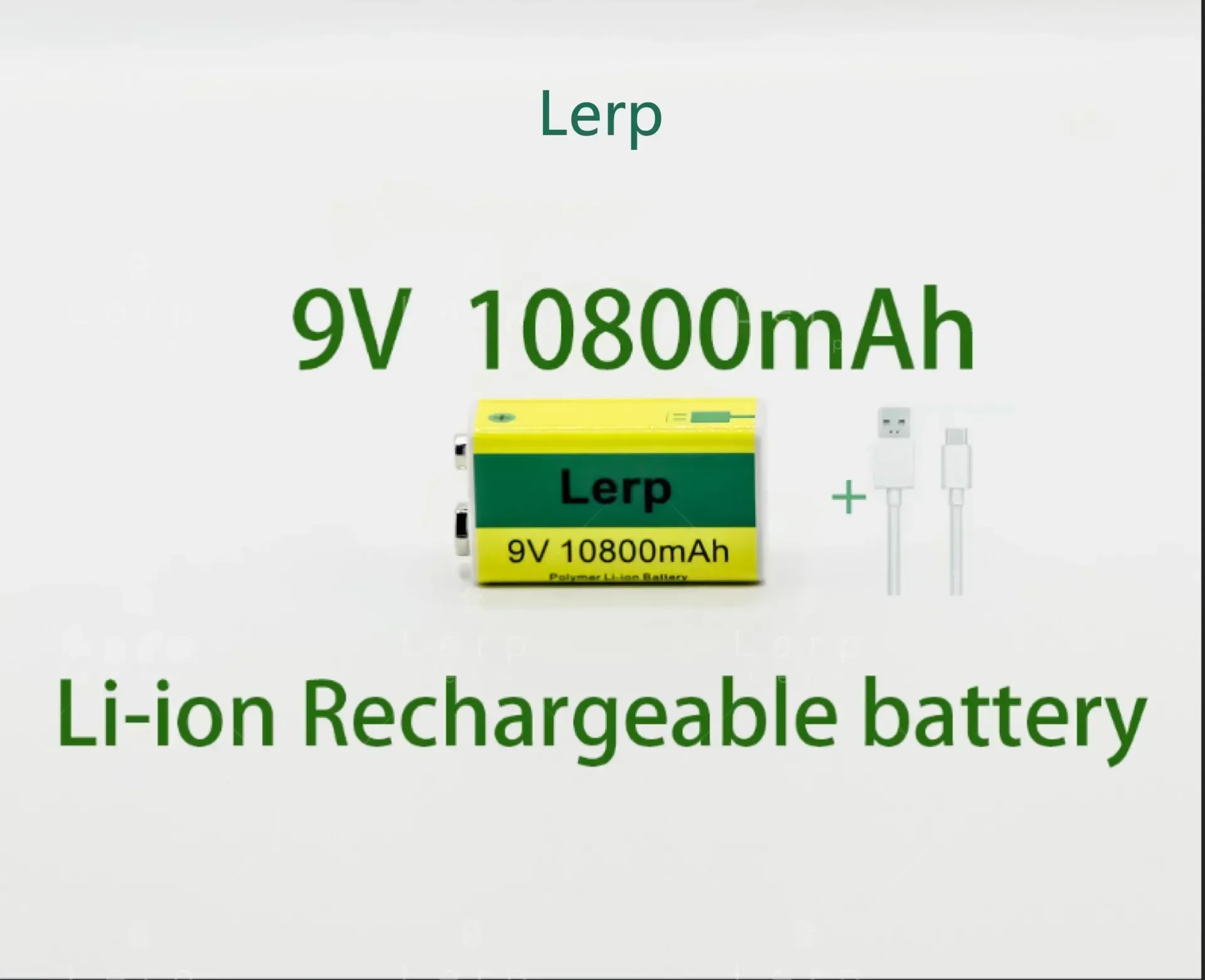 New2024 9Vbattery,10800mAh,rechargeable lithium-ion battery with a multimeter, mini USB, toy,microphone, remote control, KTVuse,