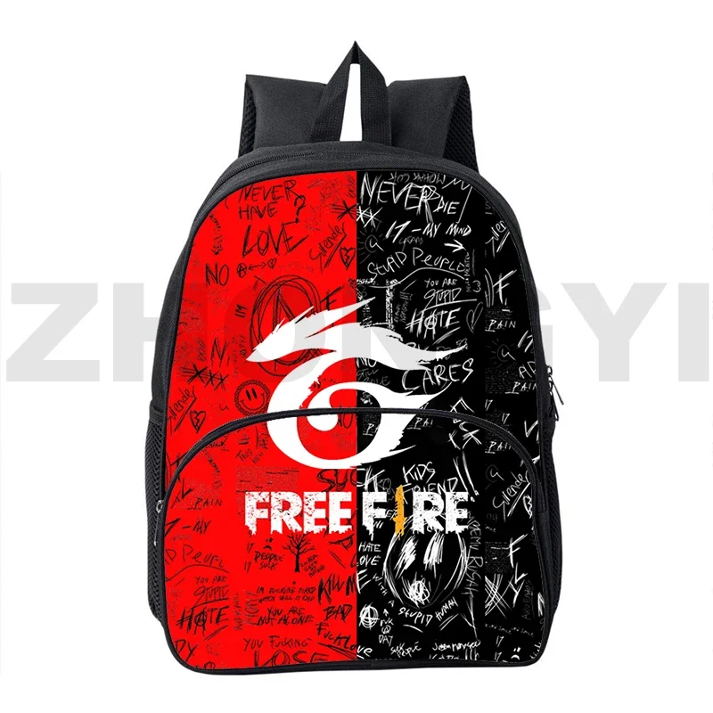 Hot 12/16 Inch 3D Print Free Fire Garena Bag Cartoon Bookbag Mini Kindergarten Anime Backpack Children Game Free Fire School Bag