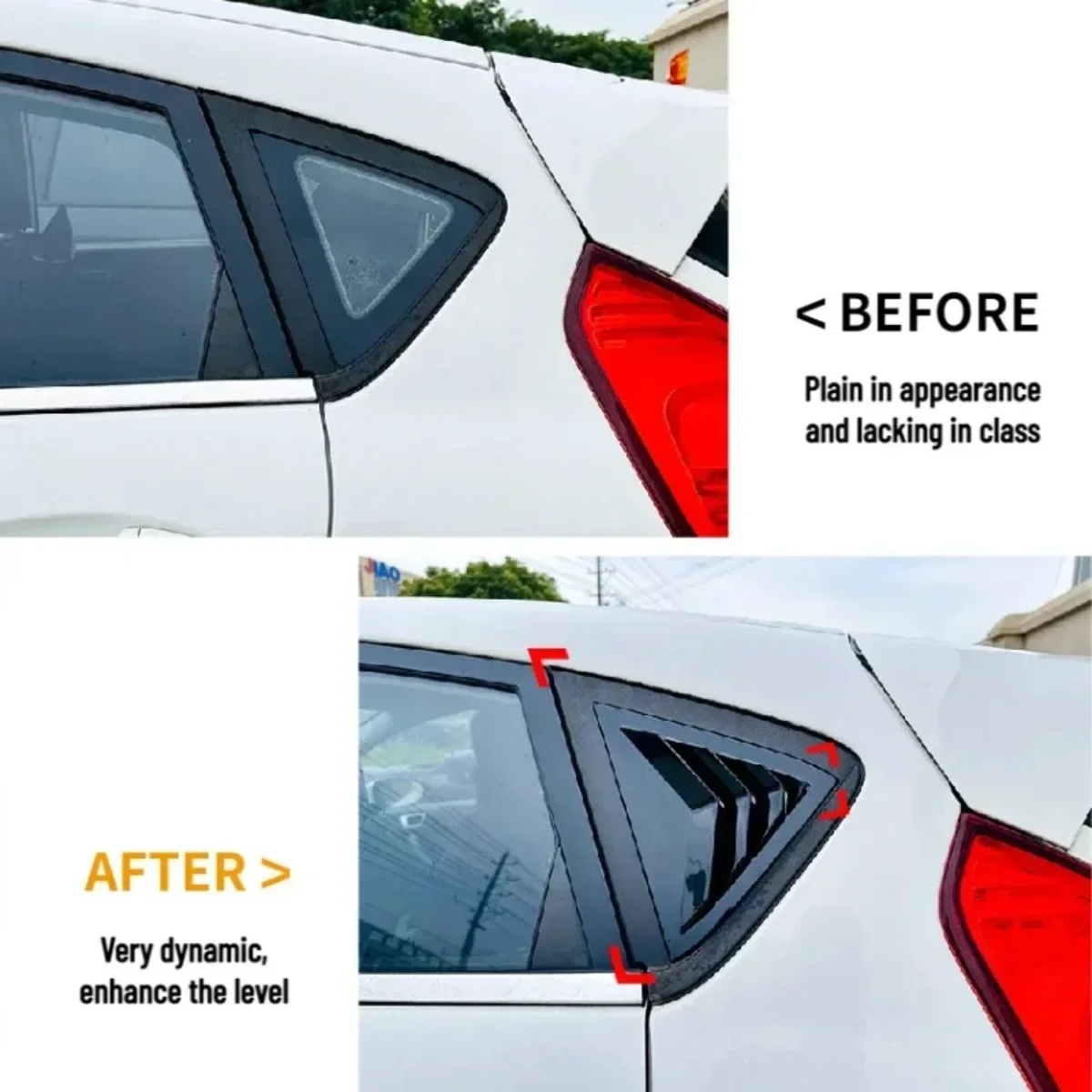 Rear Side Window Shutter Triangle Louver Vent Decoration Modified Accessories For Ford Fiesta MK7 7.5 2008-2017 Fiesta Louver