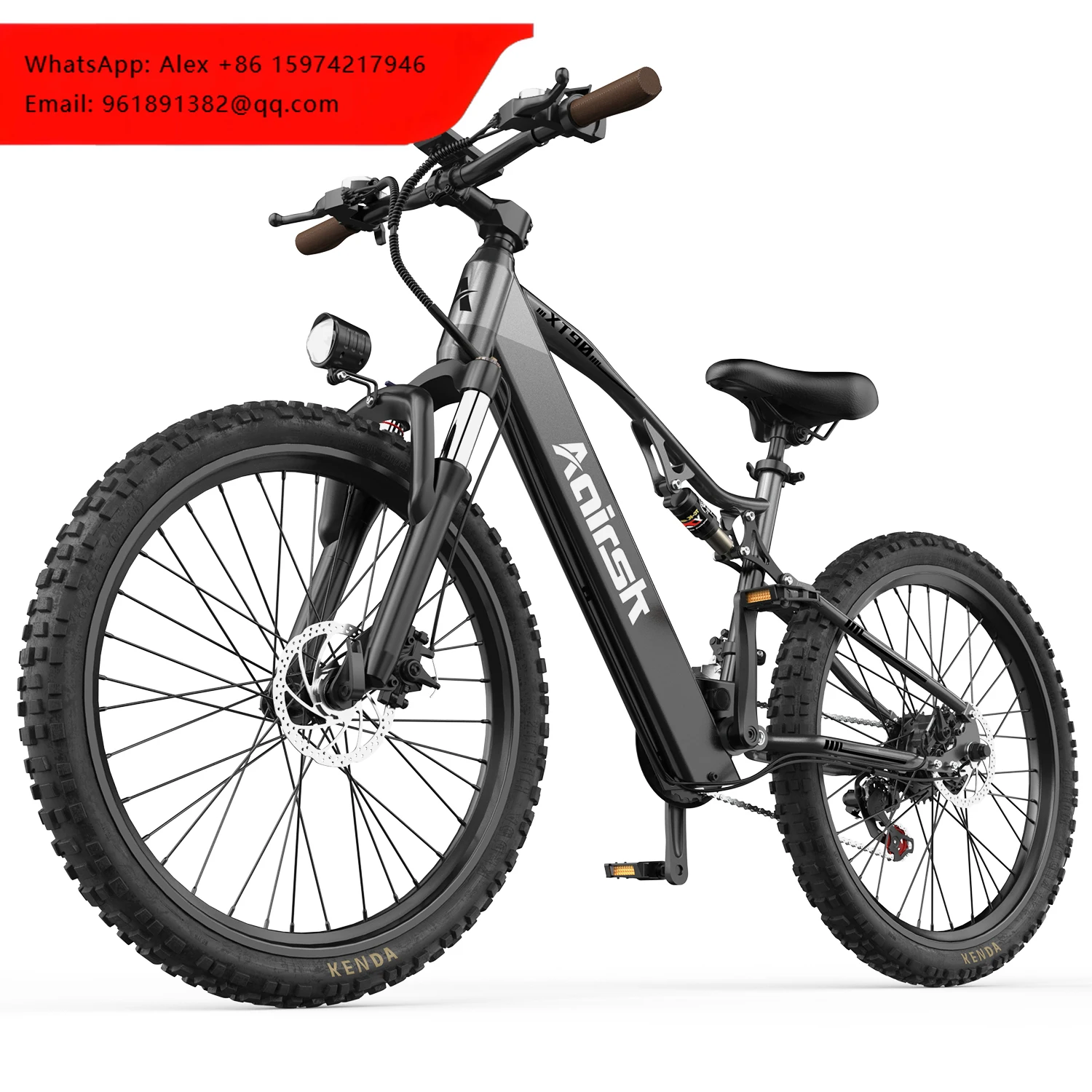 

Электрический горный велосипед XT90 с 26-дюймовыми внедорожными шинами, бесщеточным двигателем, полной подвеской, двойными дисковыми тормозами, рамой из углеродистой стали, для взрослых