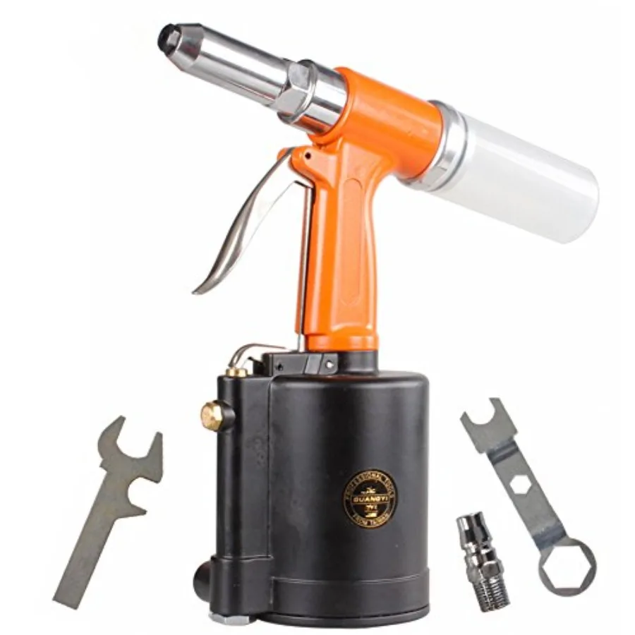 Air Rivet Gun 1/4 Inch Heavy Duty Pneumatic Hydraulic Rivet Tool in Silver with High Efficiency and Durable Design for Industri