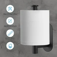Adhesive Toilet Paper Holder Stainless Steel Tissue Hanger Waterproof Toilet Paper Stand Bathroom Accessories Paper Towels Hold - Image 4