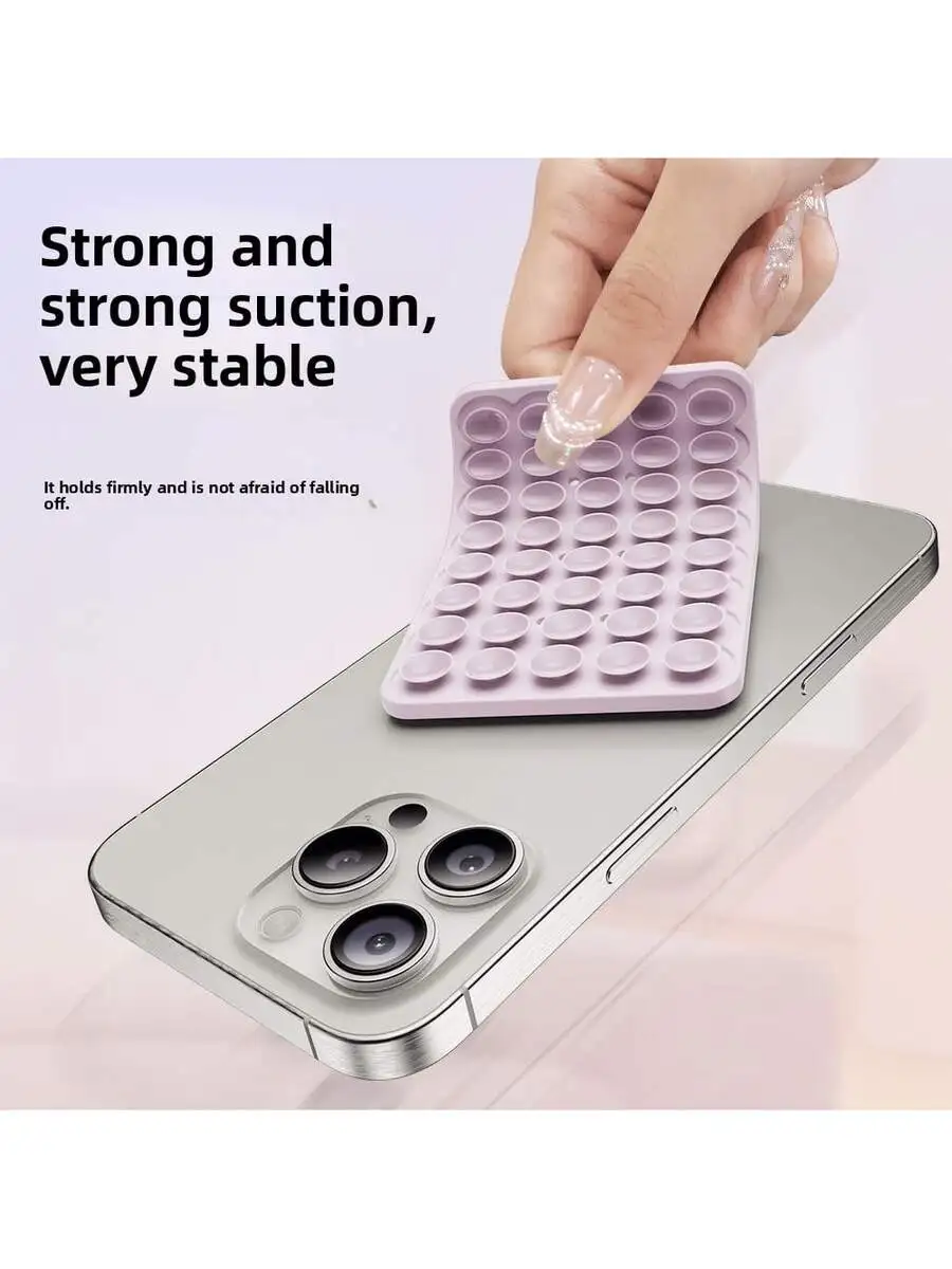 

Silicone 80 Double-Sided Suction Cup Phone Holder Strong Stable For iPhone Android