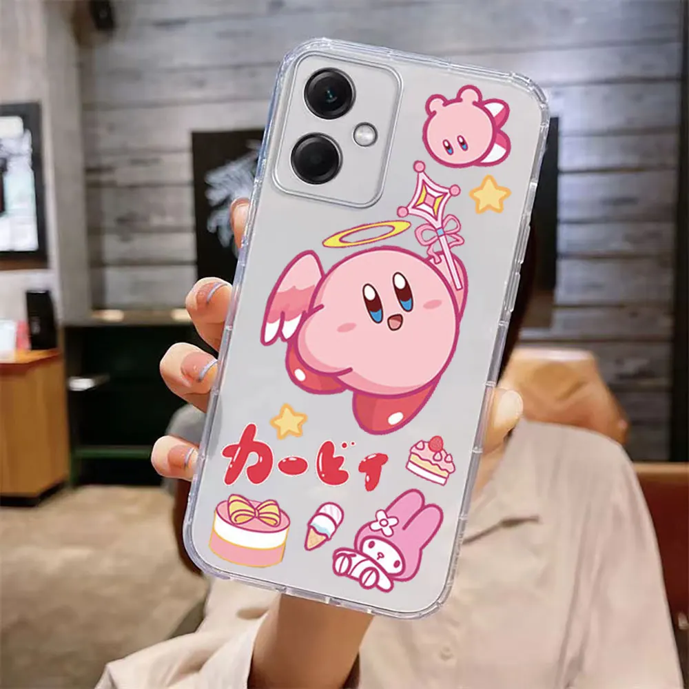 Cartoon Cute K-Kirby Funny Clear Phone Case For Xiaomi Redmi Note 12 11 11T 11S 10 9 9S 9T 8 Pro Plus Max Transparent Case Cover