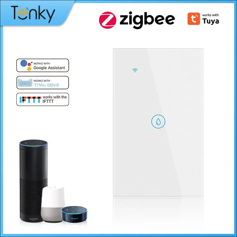 

TUYA 20A Water Heater Switch Smart Touch Wall Switch US Standard Timing Remote Control Work With Home and Alexa