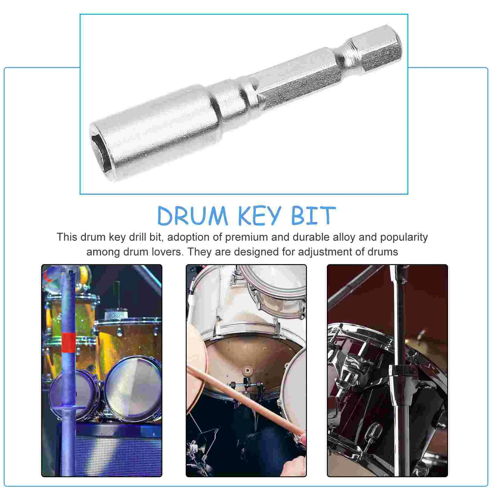 Electric Drum Key Keychain Tool Useful Keys Metal Wrench Drill Bit Tuning Drums Alloy Accessory Percussion Part Tools Swivel