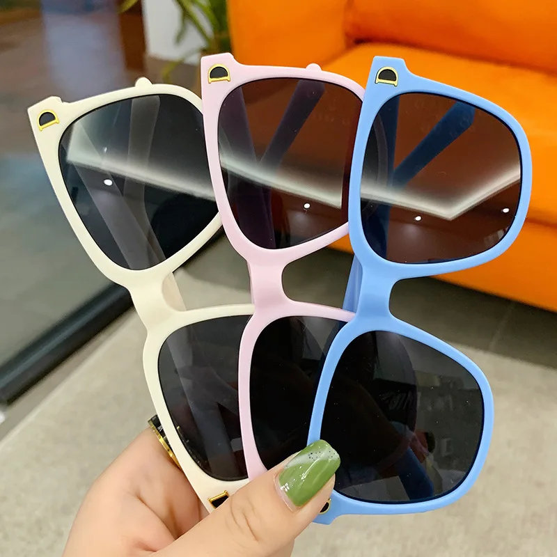 New Kids Fashion Sunglasses Square Polarized Sun Glasses Silicone Flexible Children Glasses Vintage Boys Girls Shades Eyewear