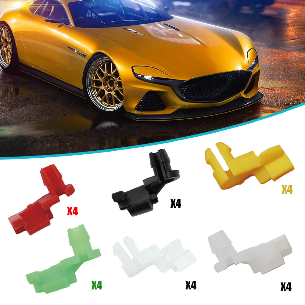 24pcs Automotive Nylon Plastic Car Door Lock Rod Clips Rod Push Fasteners Clips Auto Tailgate Handle Rod Clip Kit Car Parts